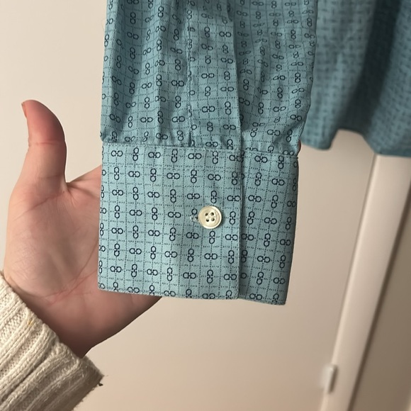 Vintage men’s salvatore ferragamo cotton button up dress shirt - Picture 11 of 13